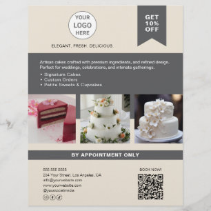 Bakery Cake Custom Logo Business Flyer