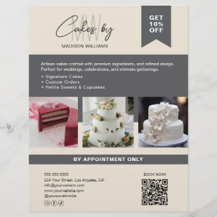 Bakery Cake Custom Monogram Logo Business Flyer