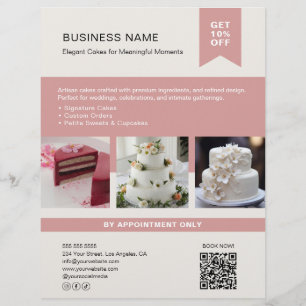 Bakery Cake Custom Photo QR Flyer