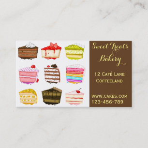Bakery cake cute cake slices business card