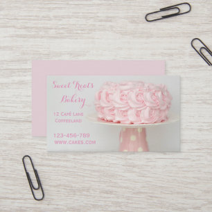 Bakery cake cute pink icing cake business card