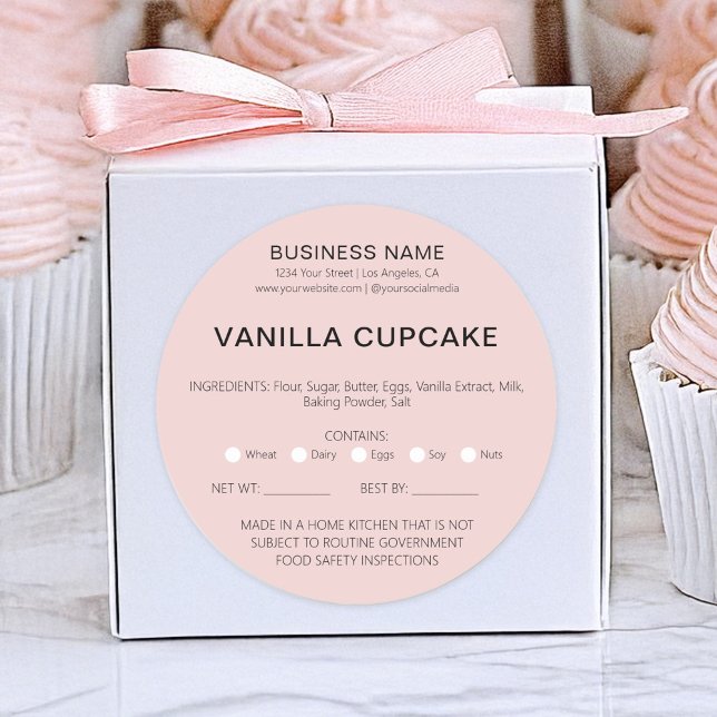 Bakery Cake Home Legal Food License Classic Round Sticker (Bakery Cake Home Legal Food License Classic Round Sticker by MINTIC DESIGN STUDIO)