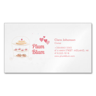 Bakery Cake & Sweets Customise Magnetic Business Card
