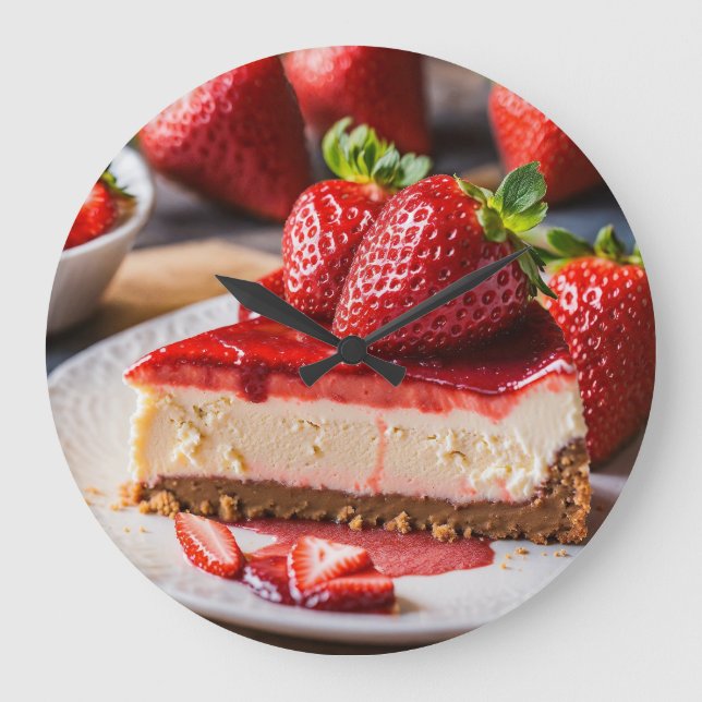 Bakery Cheesecake Baked Goods Foodie Large Clock (Front)
