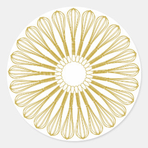 Bakery Chef Baker Whisk Classic Round Sticker