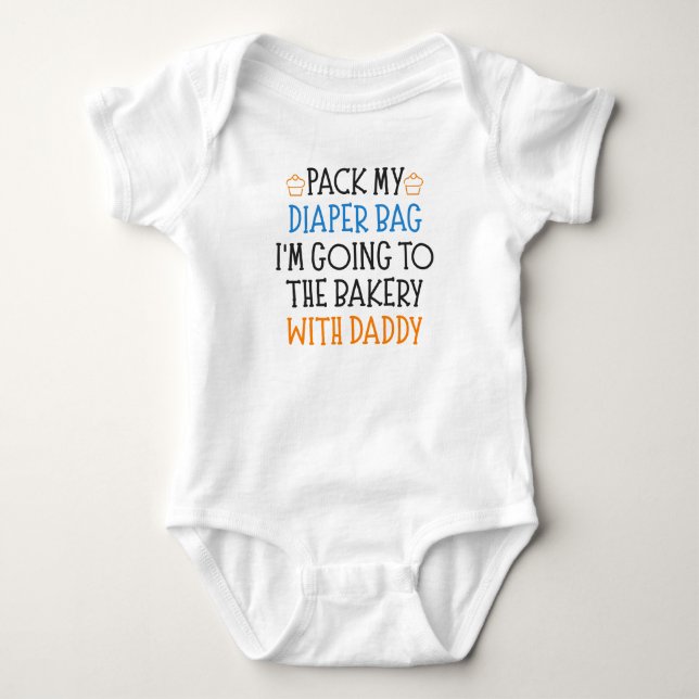 Bakery Chef Dad Funny Baby Saying Bodysuit (Front)