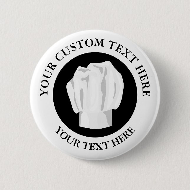 Bakery Chef Hat Custom Text Logo Icon 6 Cm Round Badge (Front)
