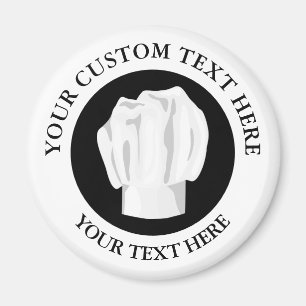 Bakery Chef Hat Custom Text Logo Icon Magnet