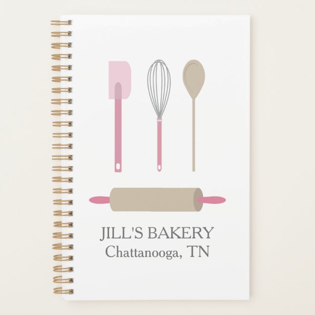 Bakery Chef Pink Kitchen Tool Food Business Bakery Planner (Front)