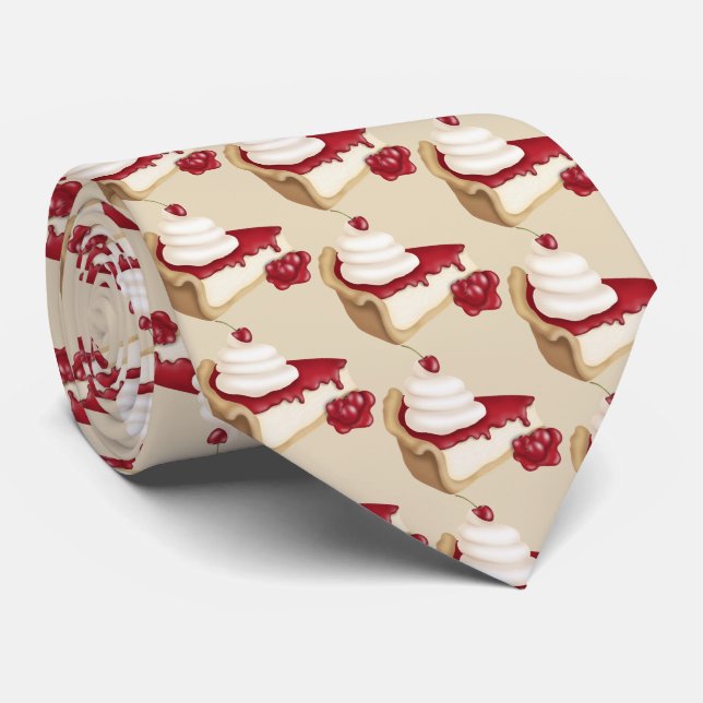 Bakery cherry cheesecake tiled sweet treat tie (Rolled)
