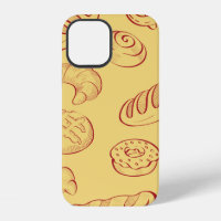 Bakery, croissant, food vintage seamless pattern