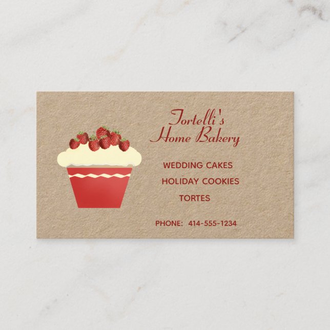 Bakery Cupcake Business Card (Front)