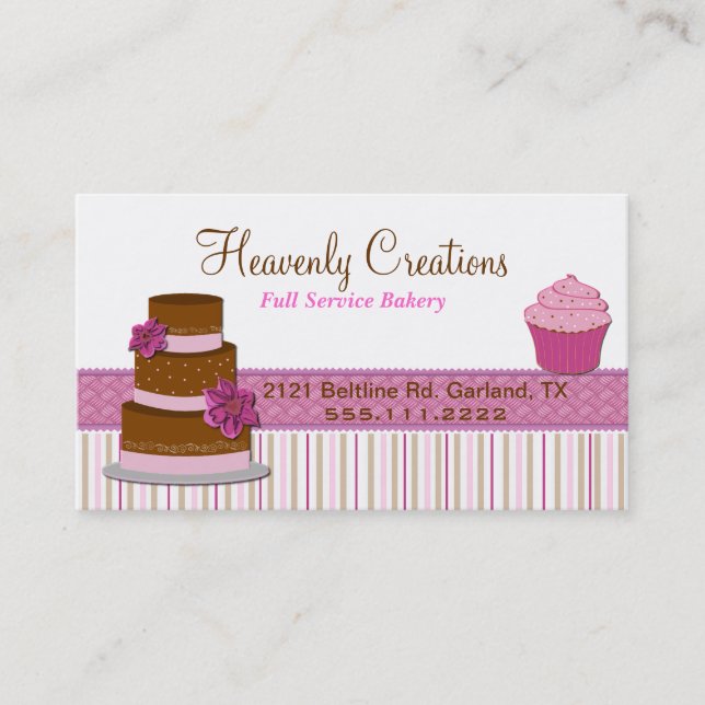Bakery Cupcake Business Card (Front)