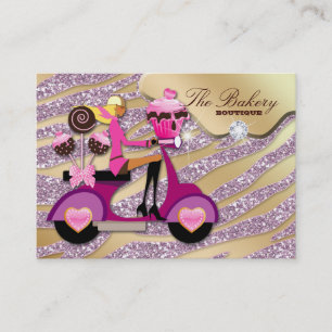 Bakery Cupcake Cake Pops Glitter Chocolate Business Card