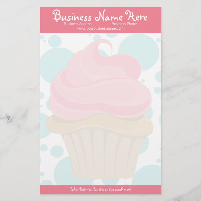 Bakery Cupcake Stationary Stationery (Front)