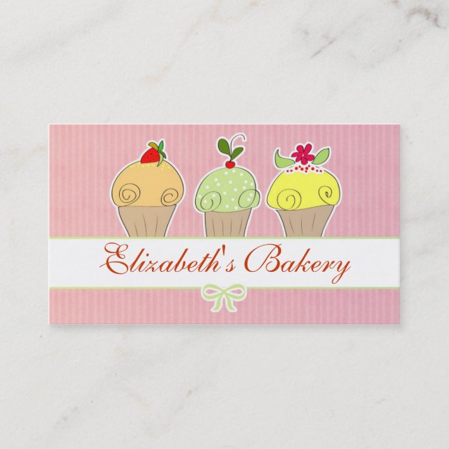 bakery cupcakes business card (Front)