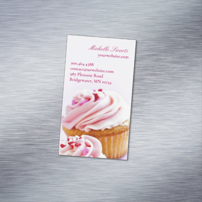 Bakery Cupcakes Magnetic Business Card (In Situ)