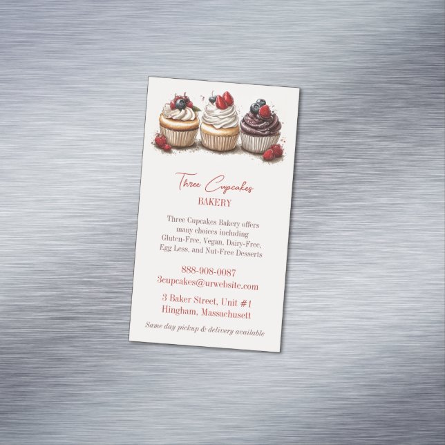 Bakery Cupcakes Magnetic Business Card (In Situ)