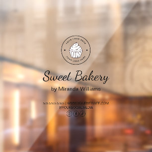 Bakery Custom Logo Social Media Business Window Cling