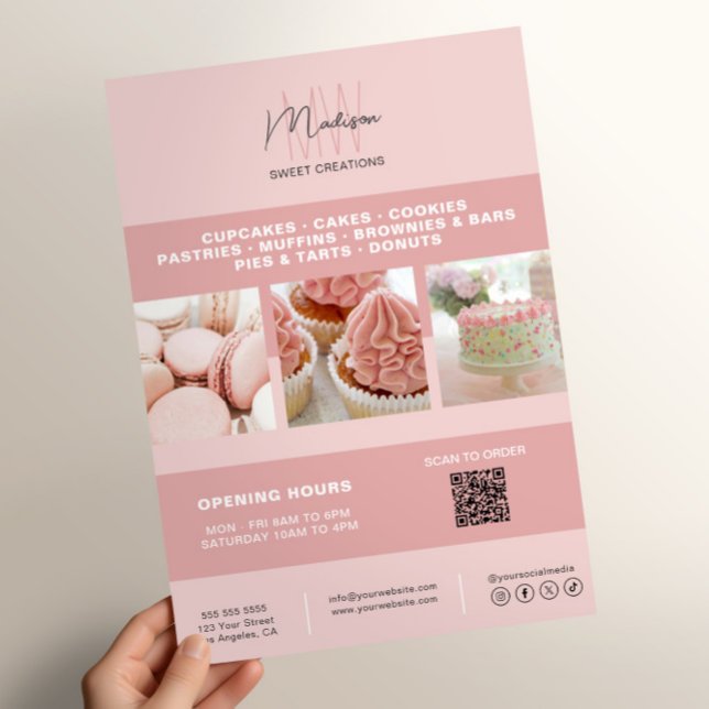 Bakery Custom Monogram Logo Business Marketing Flyer (Bakery Custom Monogram Logo Business Marketing Flyer)