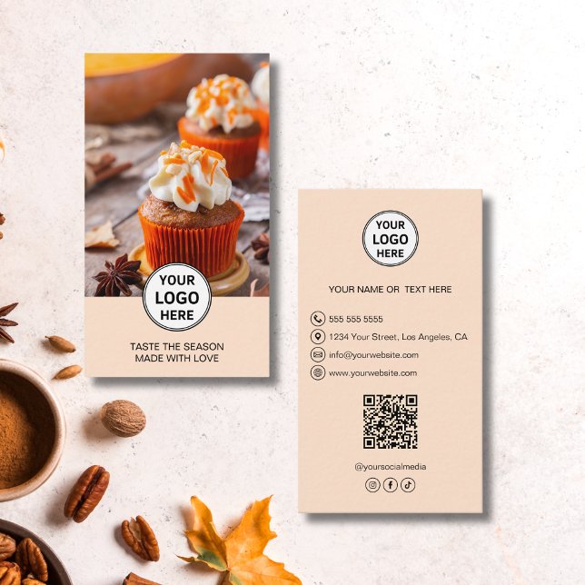 Bakery Custom Photo Logo QR Business Card (Bakery Custom Photo Logo QR Business Card)