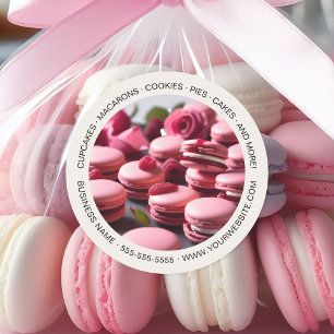 Bakery Custom Photo Macarons Classic Round Sticker
