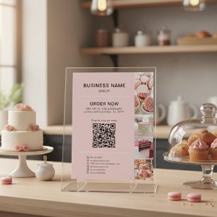 Bakery Custom Photo Social Media QR Flyer
