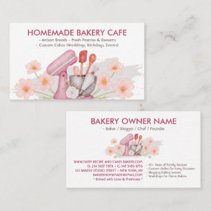 Bakery Customisable Cafes Cake Makers Pink Business Card