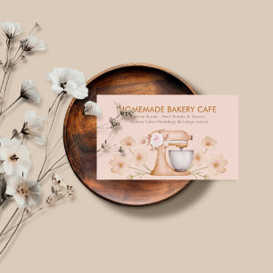 Bakery Customisable Cafes Watercolor Business Card
