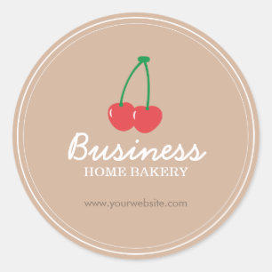 Bakery Cute Sweet Cherry Baking Classic Round Sticker