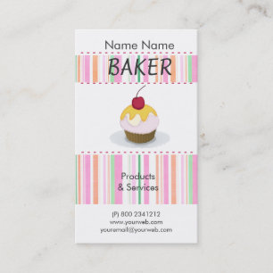 Bakery Delicious Cute Chef Cooking Cupcakes Business Card