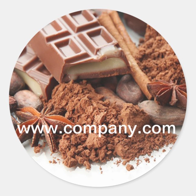 bakery dessert sweets candy shop chocolate classic round sticker (Front)