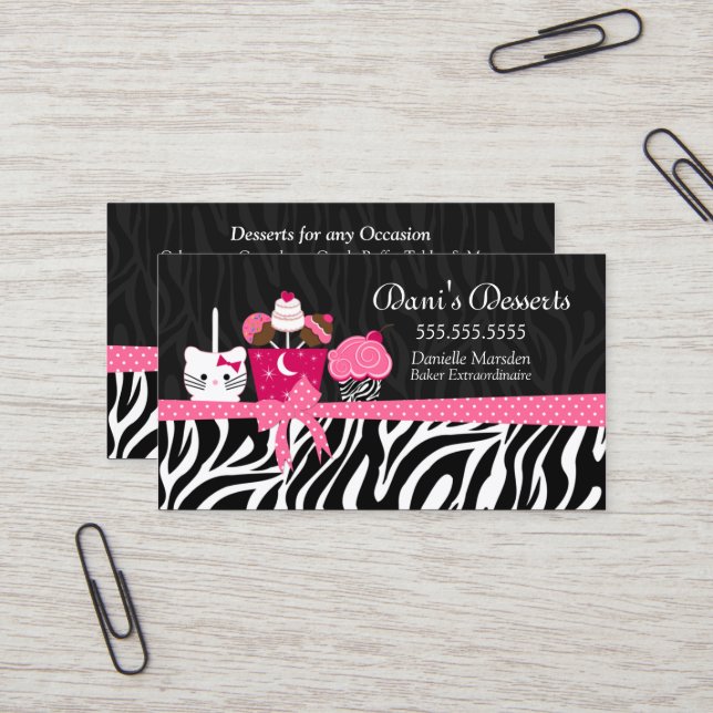 Bakery Desserts Business Card (Front/Back In Situ)