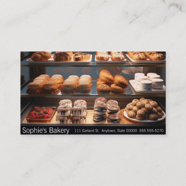 Bakery display case business card (Front)