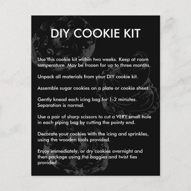 Bakery diy cookie kit instructions tips (Front)