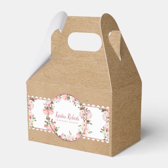 Bakery & Floral Craft Paper Favour Box (Front Side)