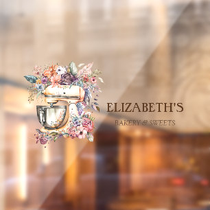 Bakery Floral Mixer Window Cling