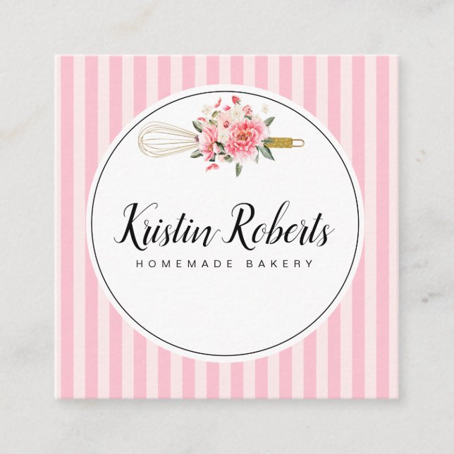 Bakery & Floral Square Business Card (Front)
