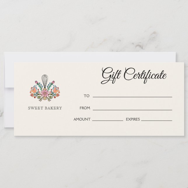Bakery Gift Certificate (Front)