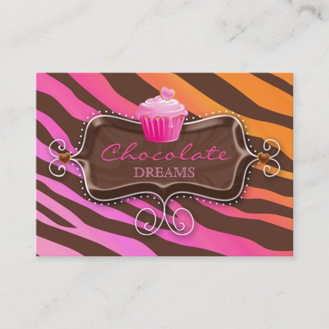 Bakery Gift Certificate Chocolate Cupcake Pink Org (Front)