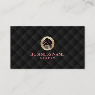 Bakery Gold Cupcake Logo Elegant Business Card