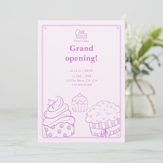bakery grand opening invitation (Standing Front)