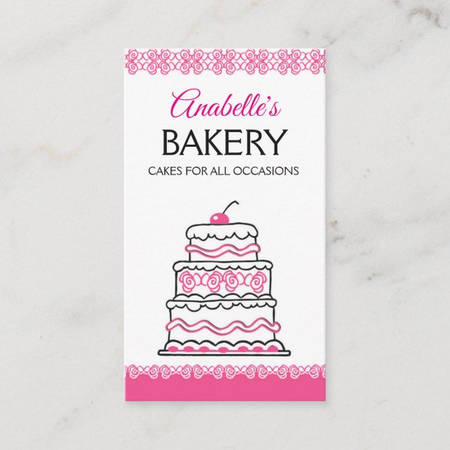 bakery, handmade cakes, pastry, handmade business card (Front)