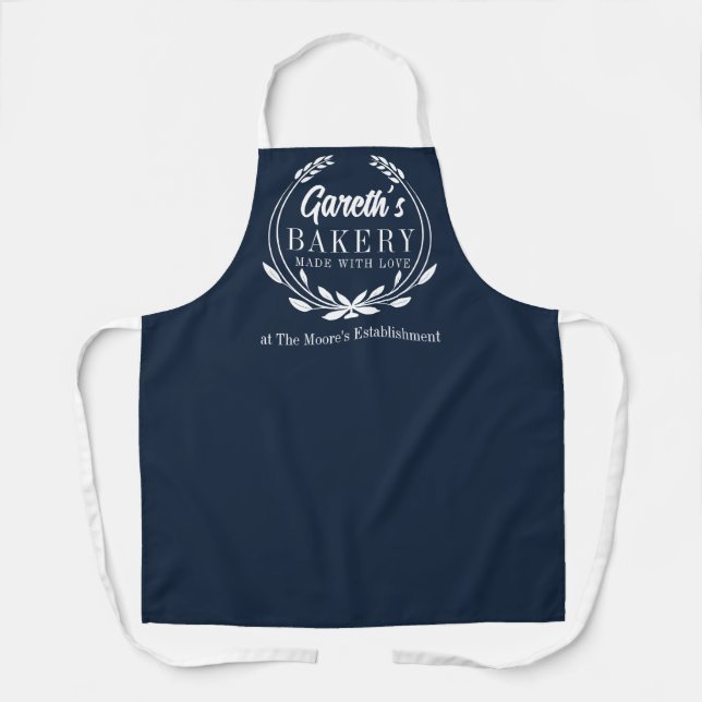 Bakery Head Chef Apron with wreath (Front)