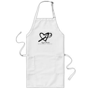 Bakery Heart Love Cake Business Whisk Hand Drawn Long Apron