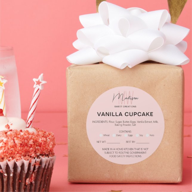 Bakery Home Allergy Legal License Classic Round Sticker (Party)