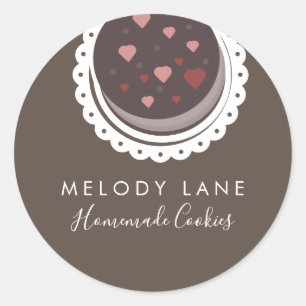Bakery Homemade Cookies Biscuits Dolly Drawn Class Classic Round Sticker