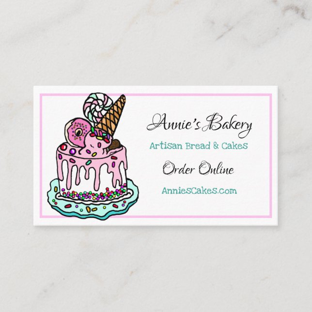 Bakery | Ice Cream Cake  Baking Business Business Card (Front)