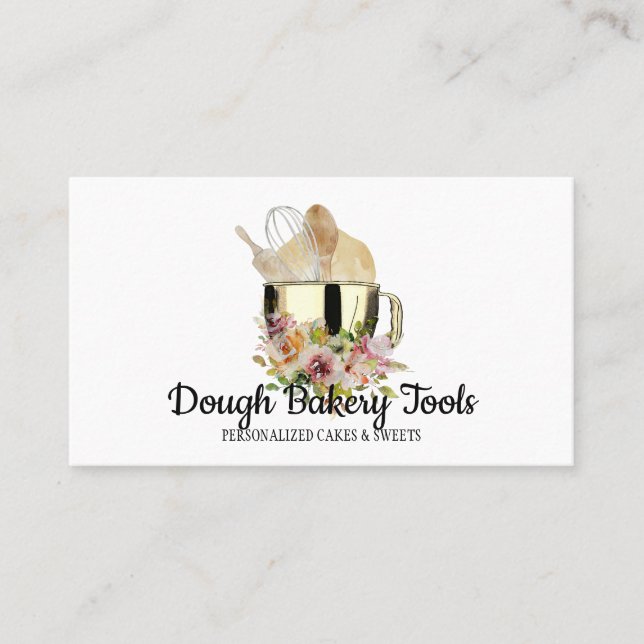 Bakery kitchen Patisserie Pastry Cake Dough Business Card (Front)