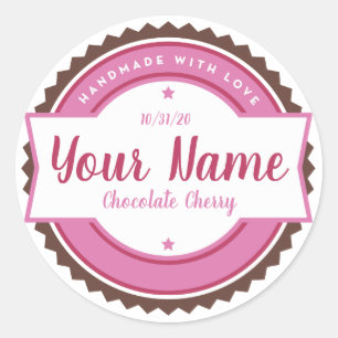 Bakery Label Kitchen Sticker Chocolate Cherry